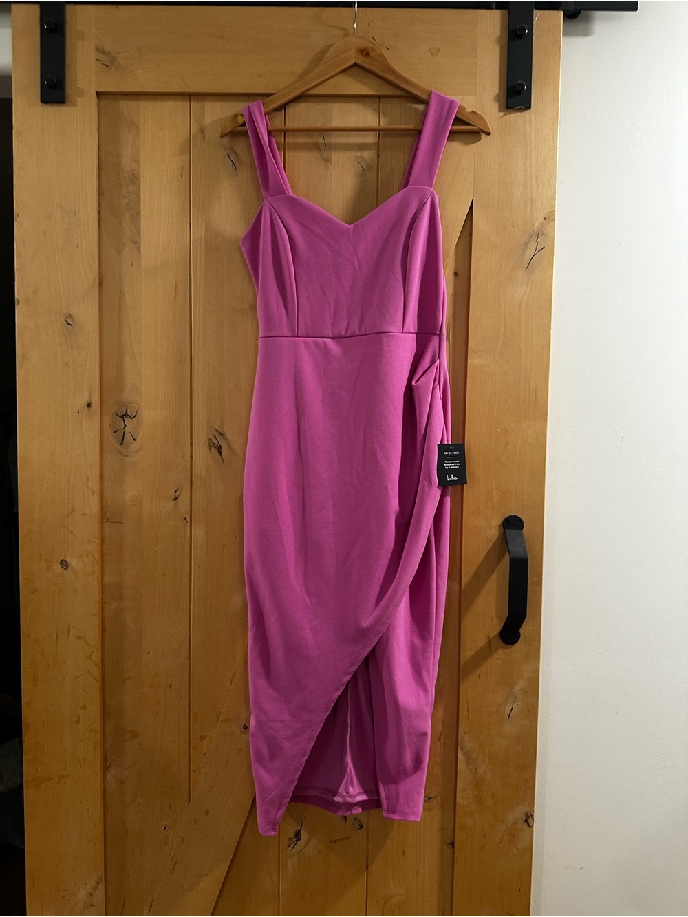 Lulu's Fuchsia Sleeveless Draped Midi Dress